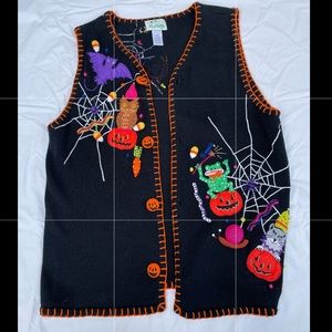 Halloween themed sweater vest womens size large